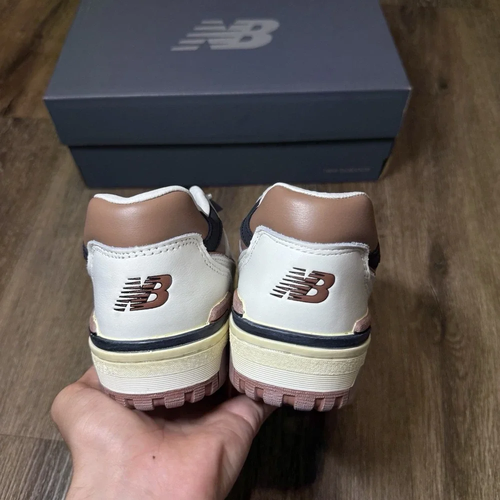 New Balance 550 Shoes White‎ Brown Tan Womens 6 Men 4.5 Sneaker Casual BB550VGC